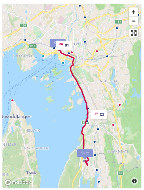 Entur: Nationaltheatret - Trollåsen